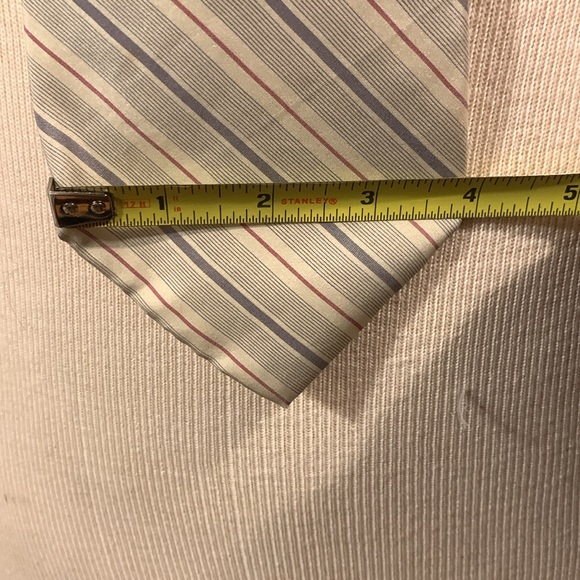 80’s YSL YVES ST LAURENT 100% SILK STRIPED DIAGONAL NECKTIE - Picture 8 of 11